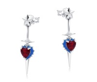 Heart Sword Silver Stud Earring STS-7149-E